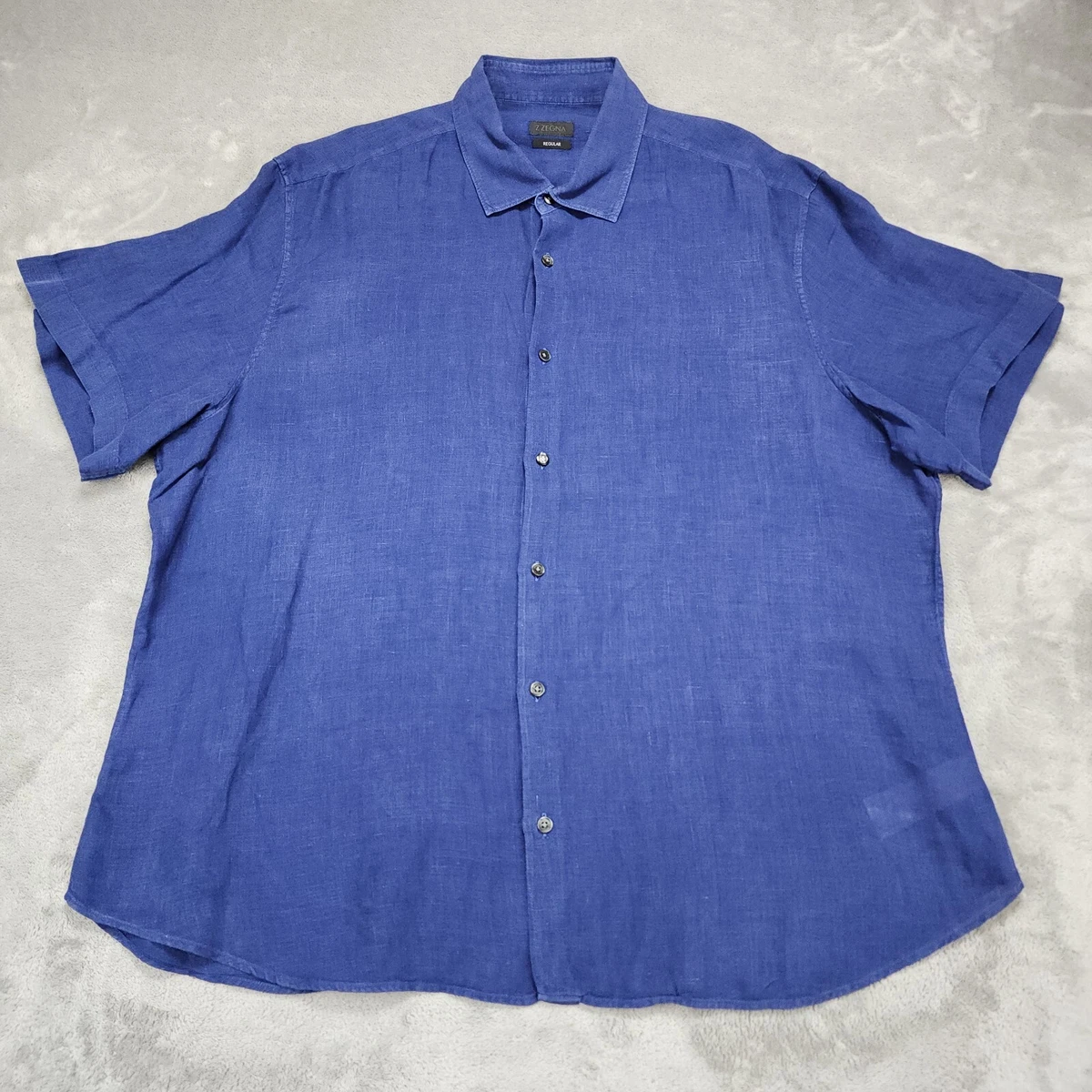 Ermenegildo Zegna Linen Solid Casual Button-Down Shirts for Men