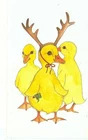 CHRISTMAS GREETING BABY DUCKS "DUCK THE HALLS" BY CHING ON POSTCARD (X-217)