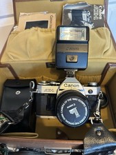 Canon AE-1 35mm Film Camera With Flash - Carrying Case And Extra Lens