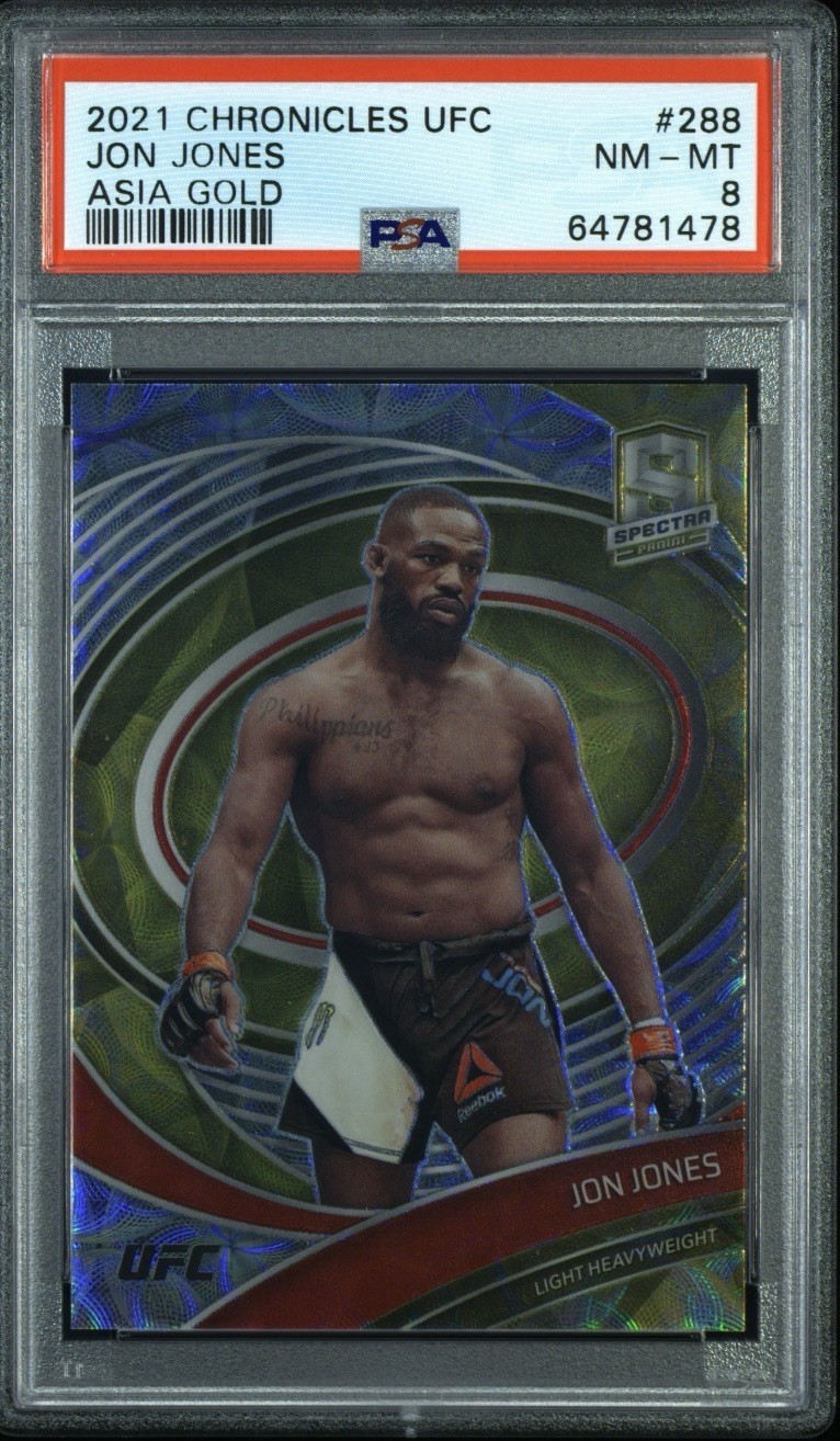 2021 Panini Chronicles - Jon Jones - Asia Gold /8 - PSA 8