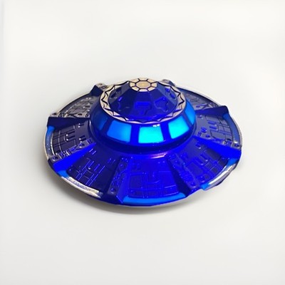 Cool Spaceship UFO Fidget Spinner Metal Glow in Dark EDC Desk Toy Blue Black