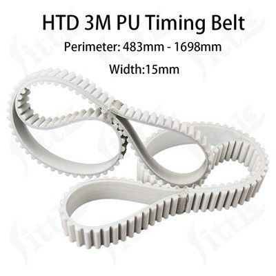 Zahnriemen HTD-3M Profil Breite 15mm Geschlossener Polyurethan-Riemen Stahlkern
