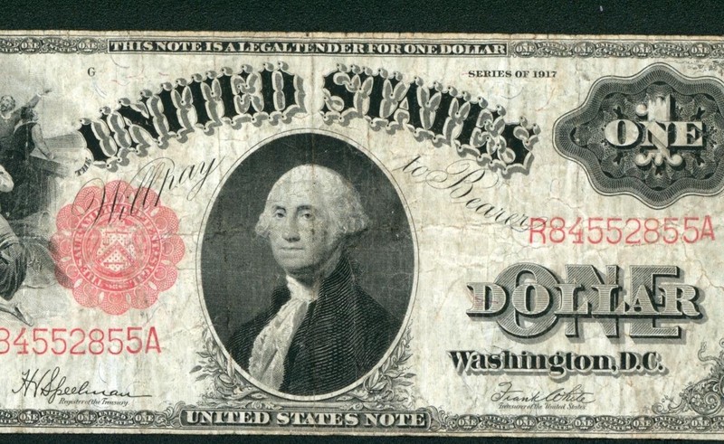 $1 1917 United States Note Legal Tender - Sawhorse ** PAPER CURRENCY