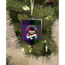 MacKeigan Clan Crest Tartan Ornament  3D Printed Shield, Double-Sided
