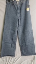 Women Wide Leg Blue Jeans NWT Size S/M 4R Universal Thread