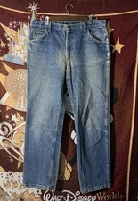 Vintage 80s Sears Roebuck Straight Leg Medium Wash Denim Jeans Worn Size 36x29