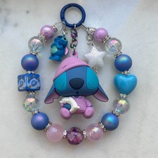 Beaded Cute Keychain, Bag Clip, Purse Charm, Phone or Bag Charm - Sleepy Stitch