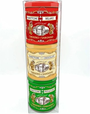 Lazzaroni Panettone Kuchen Geschenk Turm 3 x 100g Classic Schokolade Pistazie