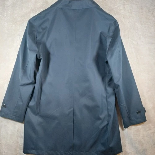 Stafford Rain Coat Men XXL Navy Blue Regular Fit Solid Button Front Lined New image 5