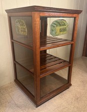 Antique Ash Bond Bread Display Cabinet, signe...
