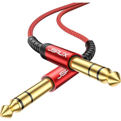 Hochwertiges Gitarrenkabel 2m 6,6ft - TRS Stereo-Audiokabel in Rot
