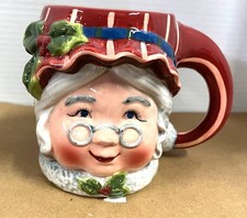 Certified International Susan Winget Christmas Figural Coffee Mug Mrs Claus Cup