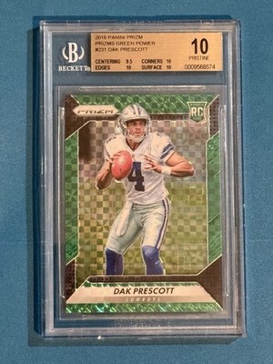 2016 Panini Prizm Green Power #231 Dak Prescott RC /49 BGS 10 PRISTINE POP 1