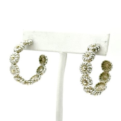 Lagos zweifarbige Silber & Gold Gänseblümchen Blume Creolen