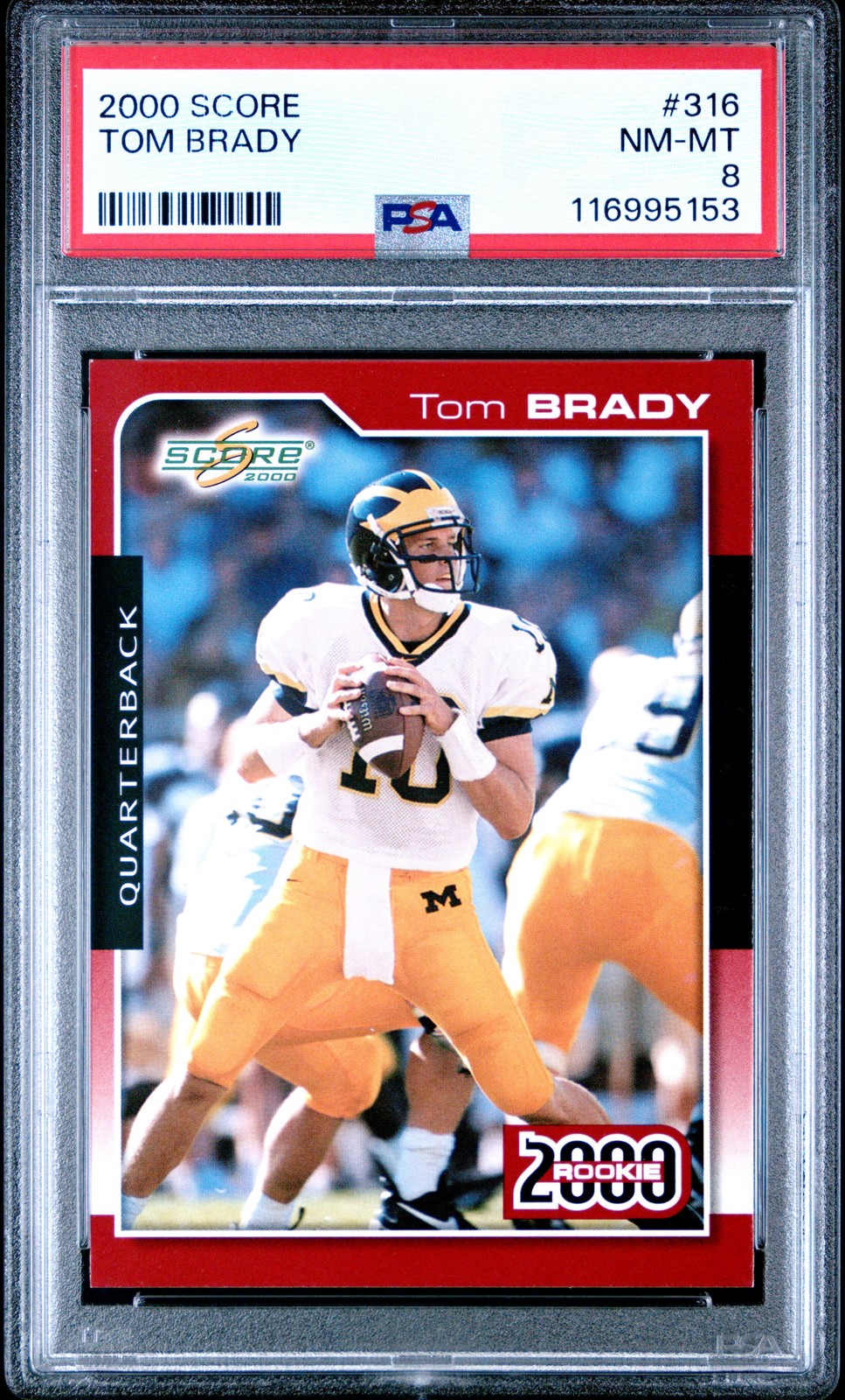 2000 SCORE #316 TOM BRADY ROOKIE RC PSA 8