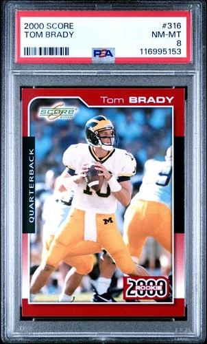 2000 SCORE #316 TOM BRADY ROOKIE RC PSA 8