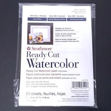 Strathmore 500 Series 5x7 Cold Press Watercolor Paper 25 Sheet Cotton 140-205
