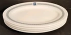 4 Grant Bradford House Pyrex Tableware 11.5" x 8" Platters Blue Greek Key Design