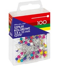 5903364276454 Szpilki metalowe kolorowe GRAND 33 mm 100 szt. KW TRADE