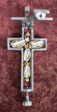 Relic Reliquia Reliquiario Cruciforme S.FRANCESCA SCHERVIER ,AGNUS DEI + 2 SANTI
