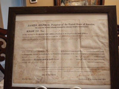 President JAMES MONROE SIGNATURE