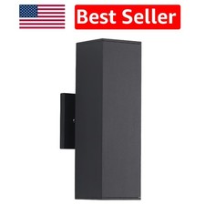 Stylish Up/Down Black Outdoor Wall Light Sconce - Energy Efficient  Waterproof