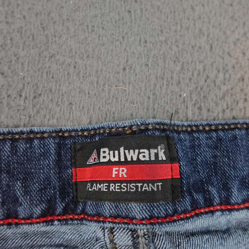 Pantalones de mezclilla de trabajo Bulwark FR para hombre 34x34 azul resistente al fuego pierna recta Foto 3 de 4