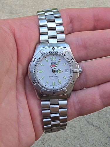 TAG Heuer WK1111.BA0308 Mens 2000 Series Professional Quartz White Watch 8" 9"