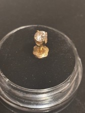 Diamond + 14k yellow gold single screw back stud post earring, .4g, 1/5 carat