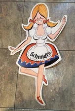 Rare 1988 Vintage Schmidt's  Die Cut Beer Sign 12”x23”