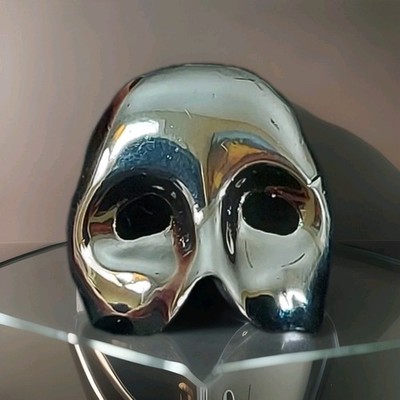 Vintage Venetian Phantom of the Opera Mask Pin Badge Lapel Brooch .5'' x .5''