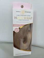 Barely Xtensions 3 In 1 Hair Wrap Extension 20  Human Hair Ash Blonde Frost NEW
