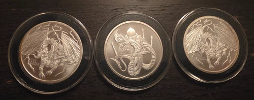 1 ounce Silver Lot of 3 World Of Dragons Series The Indian and (2) The Norse