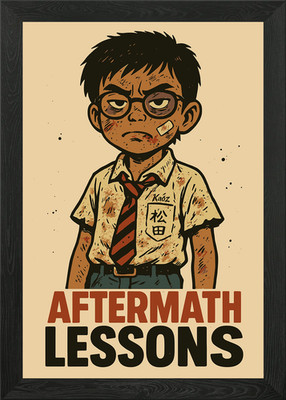 Aftermath Lessons: Cartoon tough sc Framed Wall Art Poster Canvas Print Picture