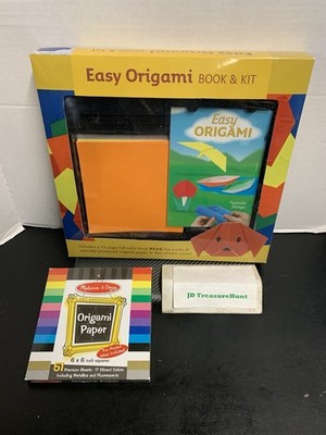 Easy Origami Book & Kit W/ Bonus Melissa & Doug Origami Paper EUC    