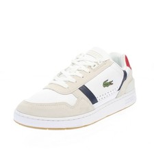 Lacoste T-clip - Sneakers In Pelle E Suede Bianco - Uomo Scarpe Sneakers Casual