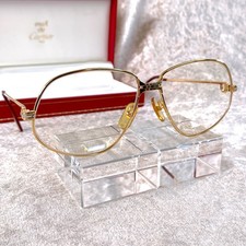 Vintage Cartier Eyeglasses Panthere Gold Frame 59-14-140 with Case