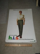 H.I.S. PLAYBOY 1960s men's clothing store display sign #3 DORK lipstick kiss
