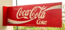 COCA-COLA INSEGNA TARGA A BANDIERA PLEXIGLASS 45X15CM. VINTAGE 80'S