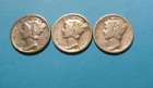 1928 P,D,S MERCURY  DIMES  most in fine condition