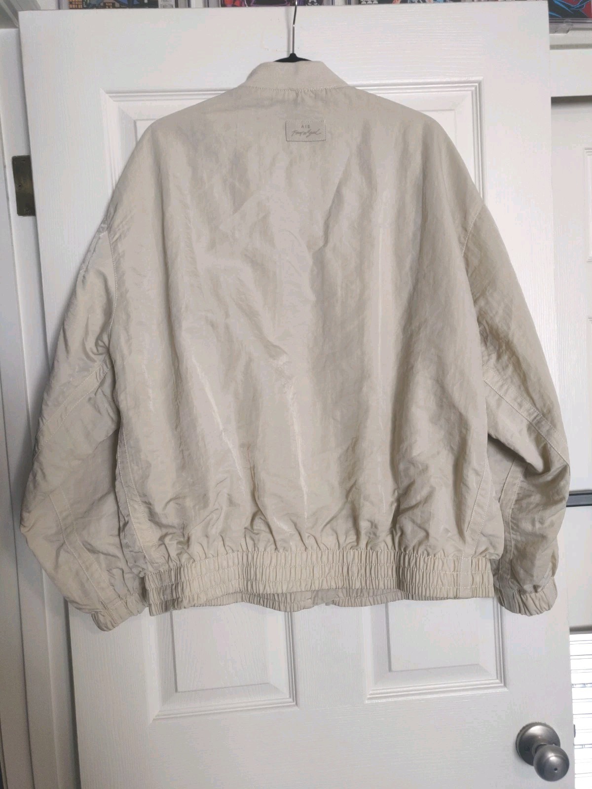 NIKE AIR Fear of God NBA Basketball Beige Cream Zip Jacket Lorenzo FOG Small thumbnail 3