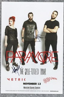 Paramore autographed concert poster Taylor York Zac Farro Hayley Williams