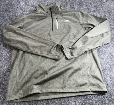 The North Face Mens Sweatshirt Large Gray Quarter Zip Mock Neck Long Sleeve