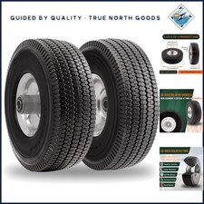 10 Inch Wheel with 5/8 Inch Axle Bore for Hand Trucks and Lawn Equipment, 2 Pack