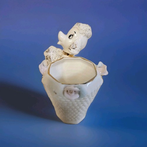 VTG Lefton Spaghetti Poodle Cigarette Holder Vase Planter #706 Rare - Picture 2 of 6