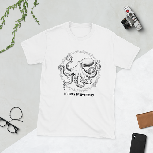 Camiseta pulpo pulpo mujer estampado vintage biología marina naturaleza retro top nuevo - Imagen 10 de 15