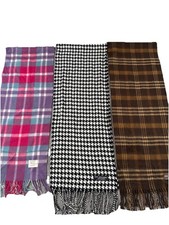 Lot of 3 Cashmere Scarves Scarf Lot Plaid Houndstooth Lochmere Pink Scotland