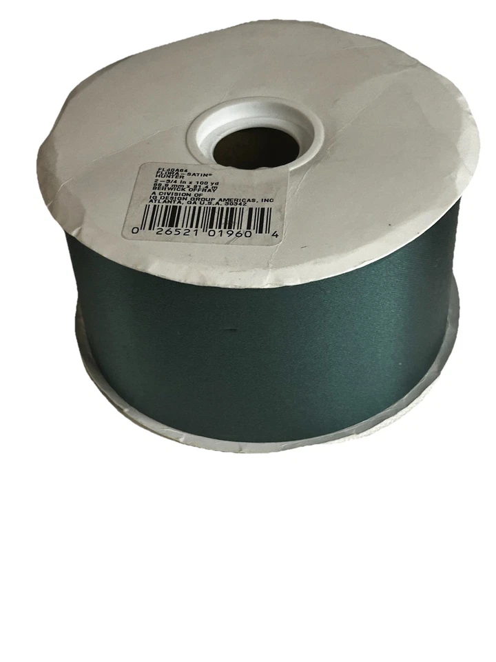 NUEVO Berwick Flora-Satén Cazador Verde Artesanal Moda Cinta 2-3/4" x 100 YDS Foto 2 de 4