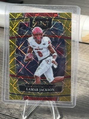 2022 Panini Select Draft Picks - Concourse Lamar Jackson #44 Gold Lazer Prizm