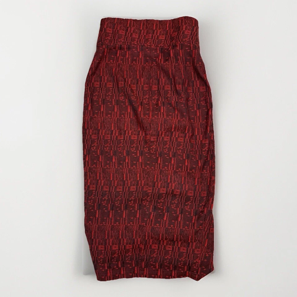  Harry Parnass Women's 2 Parachute Red Geometric Pencil Skirt Vintage 1980s - Image 2 of 4